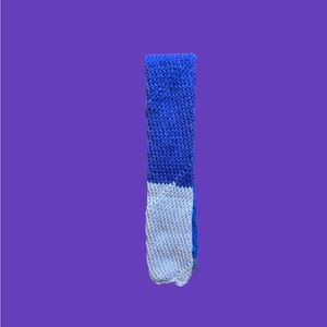 Handmade Blue and White Unisex Knit Scarf